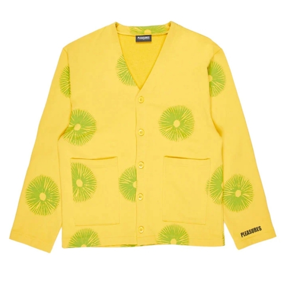 Pleasures Freeze Cardigan Yellow NWT - Picture 2 of 14